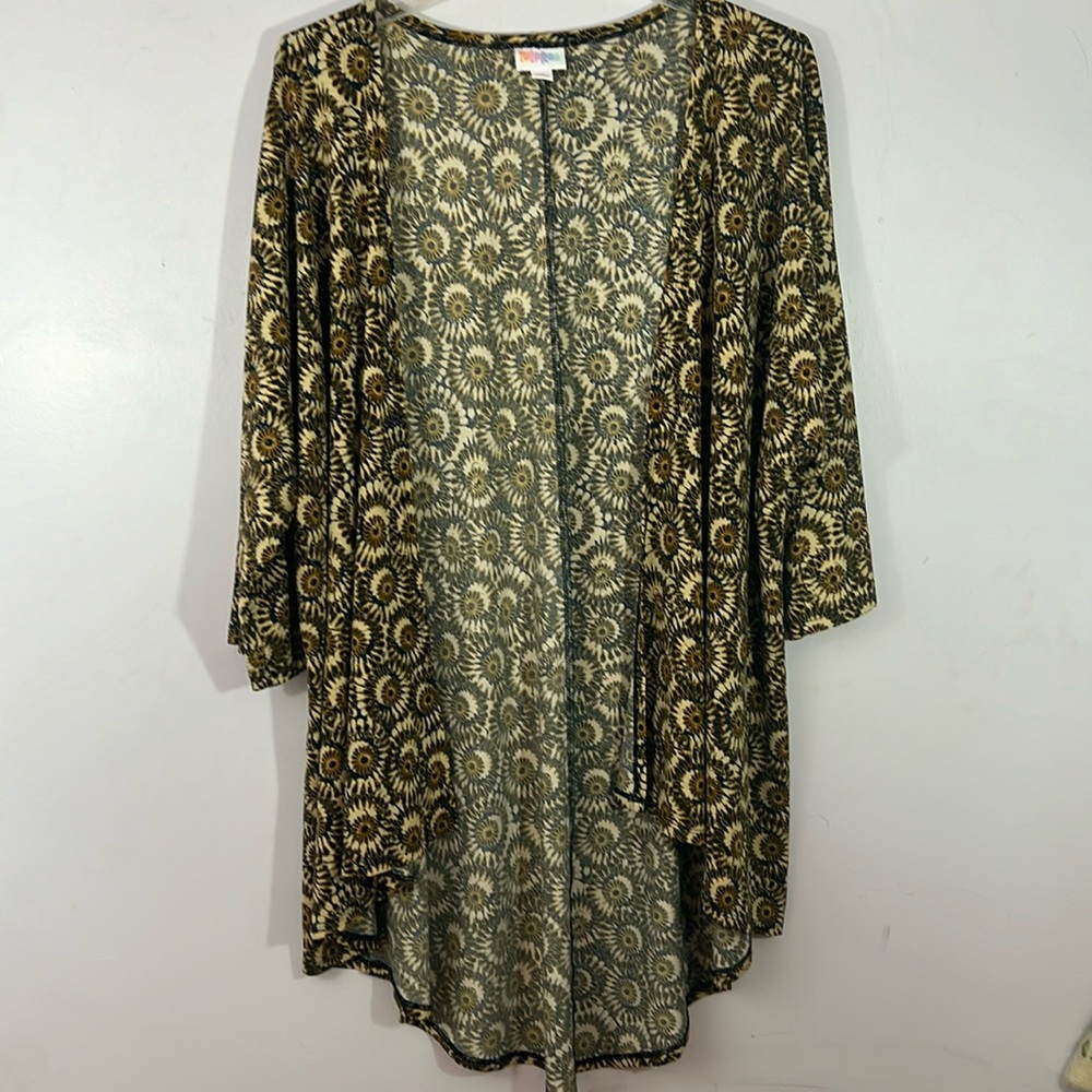 Earthy floral medium lularoe open cardigan/duster